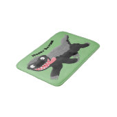 Funny hungrig Honigbadger Cartoon Illustration Badematte (Schrägansicht)