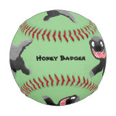 Funny hungrig Honigbadger Cartoon Illustration Baseball (Rückseite)