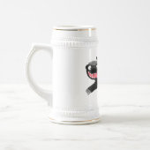 Funny hungrig Honigbadger Cartoon Illustration Bierglas (Links)