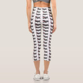 Funny hungrig Honigbadger Cartoon Illustration Capri Leggings (Rückseite)