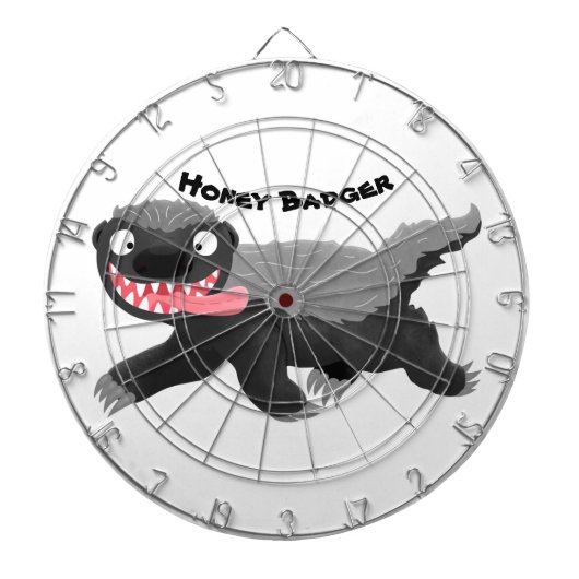 Funny hungrig Honigbadger Cartoon Illustration Dartscheibe (vorne)