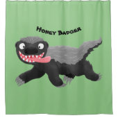 Funny hungrig Honigbadger Cartoon Illustration Duschvorhang (Vorderseite)