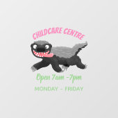 Funny hungrig Honigbadger Cartoon Illustration Fensteraufkleber (Blatt)