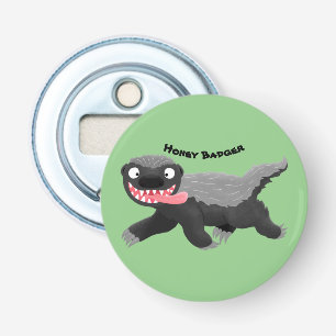 Funny hungrig Honigbadger Cartoon Illustration Flaschenöffner