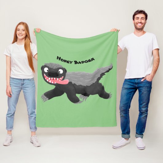 Funny hungrig Honigbadger Cartoon Illustration Fleecedecke (Beispiel)