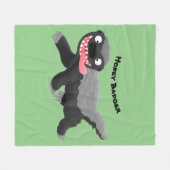 Funny hungrig Honigbadger Cartoon Illustration Fleecedecke (Vorderseite (Horizontal))