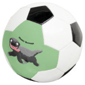 Funny hungrig Honigbadger Cartoon Illustration Fußball (Dreiviertel)