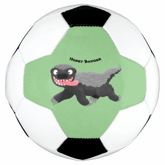 Funny hungrig Honigbadger Cartoon Illustration Fußball (Vorderseite)