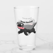 Funny hungrig Honigbadger Cartoon Illustration Glas (Rückseite)