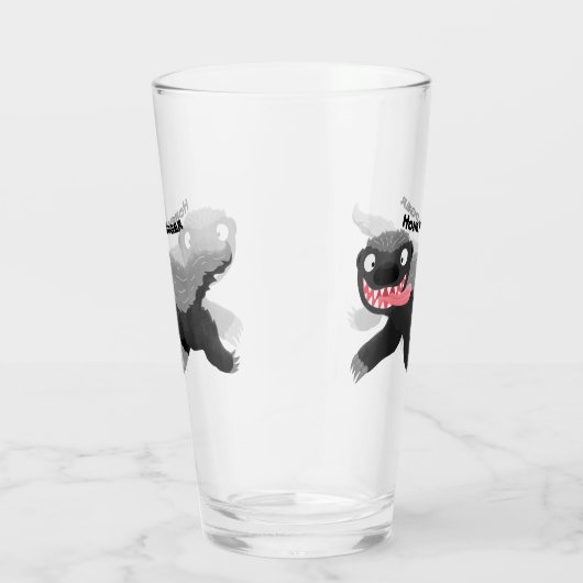 Funny hungrig Honigbadger Cartoon Illustration Glas (Rechts)