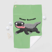 Funny hungrig Honigbadger Cartoon Illustration Golfhandtuch (Insitu)
