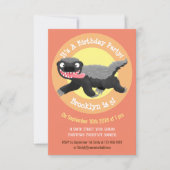 Funny hungrig honigbadger Cartoon Illustration inv Einladung (Vorderseite)