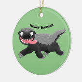 Funny hungrig Honigbadger Cartoon Illustration Keramik Ornament (Links)