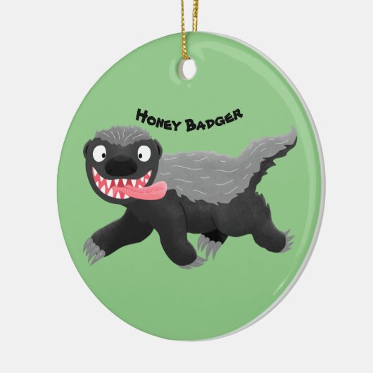 Funny hungrig Honigbadger Cartoon Illustration Keramik Ornament (Links)