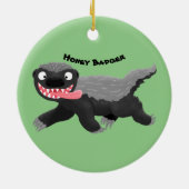 Funny hungrig Honigbadger Cartoon Illustration Keramik Ornament (Hinten)