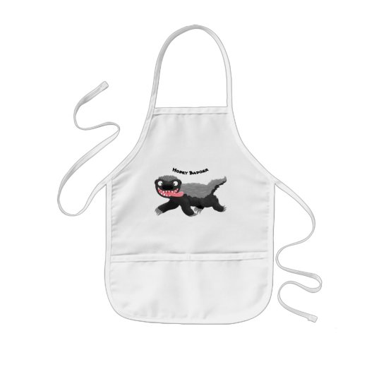 Funny hungrig Honigbadger Cartoon Illustration Kinderschürze (Vorne)