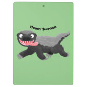 Funny hungrig Honigbadger Cartoon Illustration Klemmbrett (Rückseite)