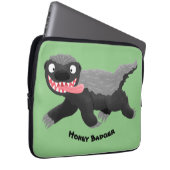 Funny hungrig Honigbadger Cartoon Illustration Laptopschutzhülle (Vorne Rechts)