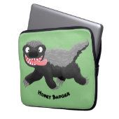 Funny hungrig Honigbadger Cartoon Illustration Laptopschutzhülle (Vorderseite Links)