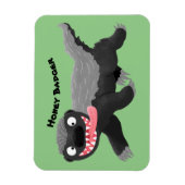 Funny hungrig Honigbadger Cartoon Illustration Magnet (Vertikal)