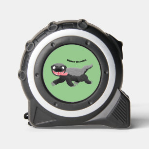 Funny hungrig Honigbadger Cartoon Illustration Maßband
