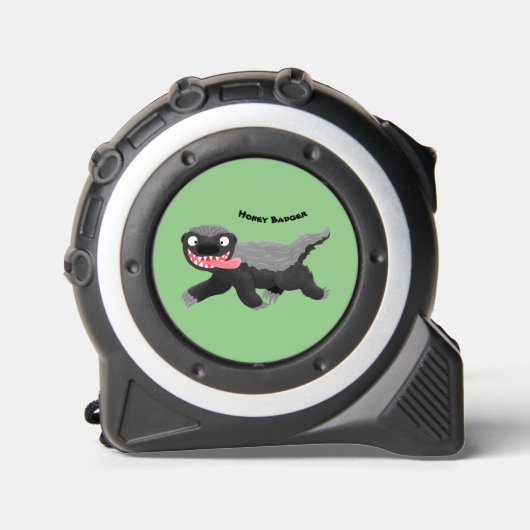 Funny hungrig Honigbadger Cartoon Illustration Maßband (Vorderseite)