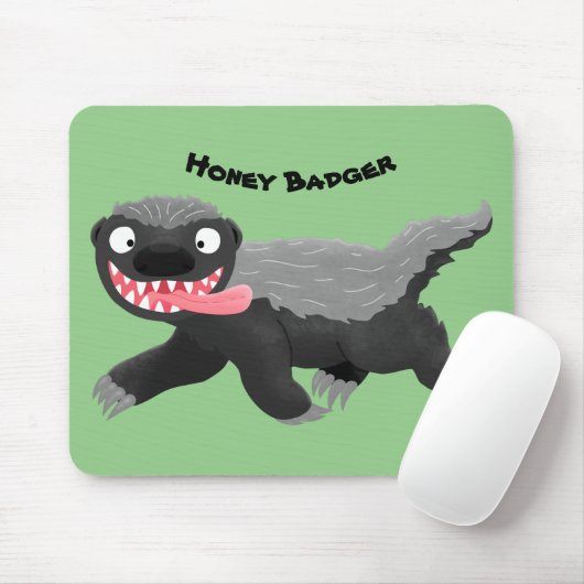 Funny hungrig Honigbadger Cartoon Illustration Mousepad (Mit Mouse)