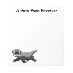 Funny hungrig Honigbadger Cartoon Illustration Notizblock