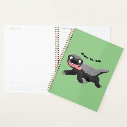 Funny hungrig Honigbadger Cartoon Illustration Planer (Anzeige)