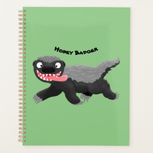Funny hungrig Honigbadger Cartoon Illustration Planer