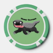 Funny hungrig Honigbadger Cartoon Illustration Pokerchips (Rückseite)