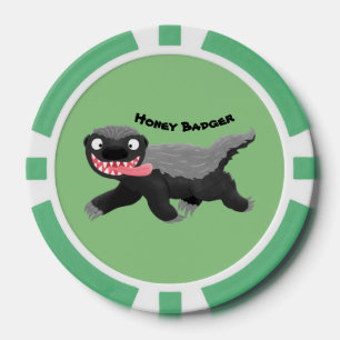 Funny hungrig Honigbadger Cartoon Illustration Pokerchips
