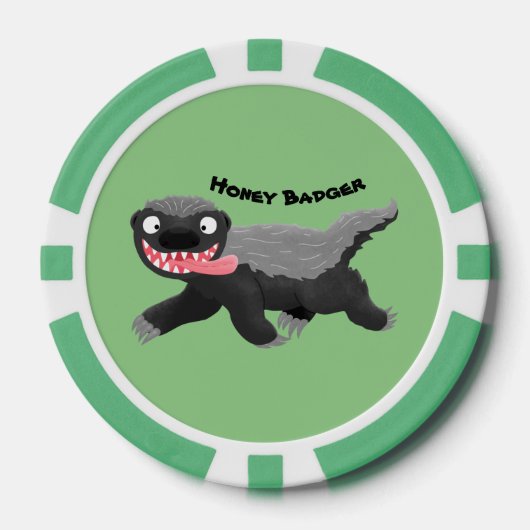 Funny hungrig Honigbadger Cartoon Illustration Pokerchips (Vorderseite)