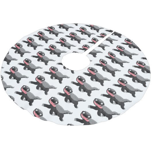 Funny hungrig Honigbadger Cartoon Illustration Polyester Weihnachtsbaumdecke (Schrägansicht)