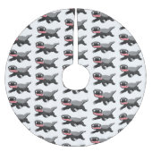 Funny hungrig Honigbadger Cartoon Illustration Polyester Weihnachtsbaumdecke (Vorderseite)