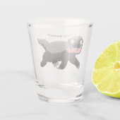Funny hungrig Honigbadger Cartoon Illustration Schnapsglas (Rückseite)