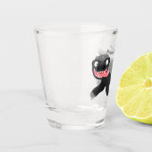 Funny hungrig Honigbadger Cartoon Illustration Schnapsglas (Links)