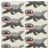 Funny hungrig Honigbadger Cartoon Illustration Stoff (Nahaufnahme)