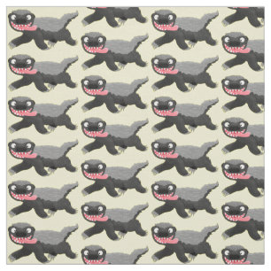Funny hungrig Honigbadger Cartoon Illustration Stoff