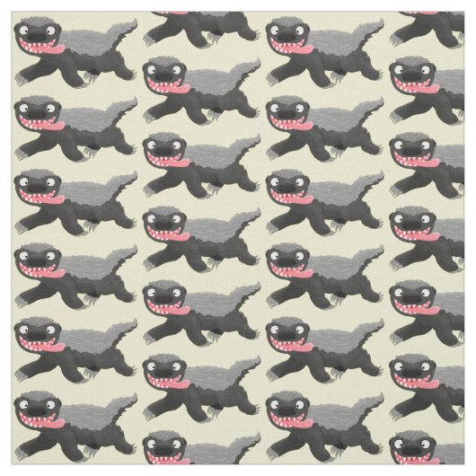 Funny hungrig Honigbadger Cartoon Illustration Stoff (Muster)