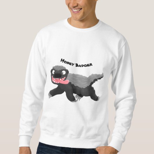 Funny hungrig Honigbadger Cartoon Illustration Sweatshirt (Vorderseite)