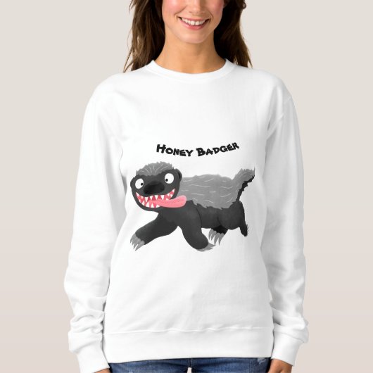 Funny hungrig Honigbadger Cartoon Illustration Sweatshirt (Vorderseite)