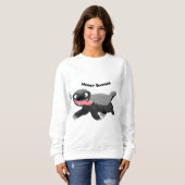 Funny hungrig Honigbadger Cartoon Illustration Sweatshirt (Vorne ganz)