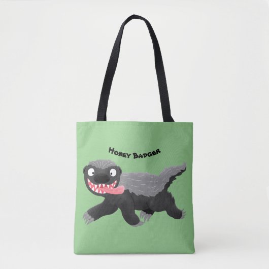 Funny hungrig Honigbadger Cartoon Illustration Tasche (Vorderseite)