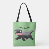 Funny hungrig Honigbadger Cartoon Illustration Tasche (Rückseite)