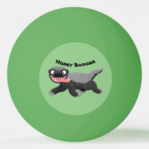 Funny hungrig Honigbadger Cartoon Illustration Tischtennisball