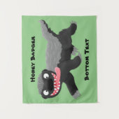 Funny hungrig Honigbadger Cartoon Illustration Wandteppich (Vorderseite)