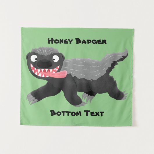 Funny hungrig Honigbadger Cartoon Illustration Wandteppich (Vorderseite (Horizontal))
