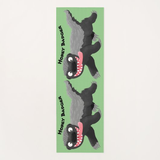 Funny hungrig Honigbadger Cartoon Illustration Yogamatte (Vorderseite)