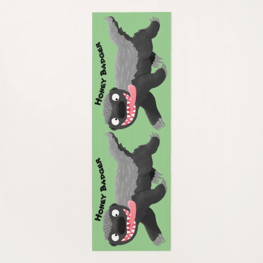 Funny hungrig Honigbadger Cartoon Illustration Yogamatte (Rückseite)
